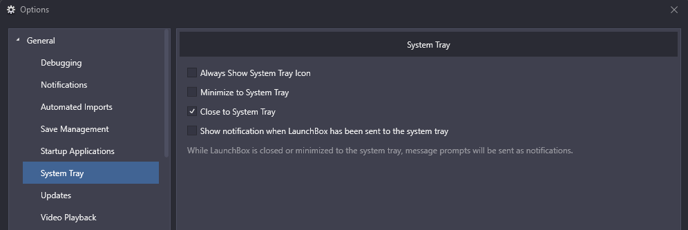 System Tray support now available on free version